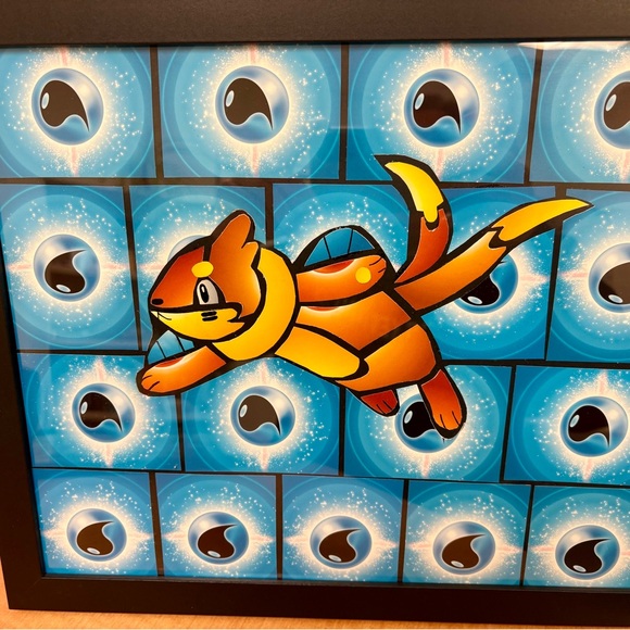 Handmade Pokemon Energy Card Mosaic Art 10x12 - Buizel - Picture 2 of 2
